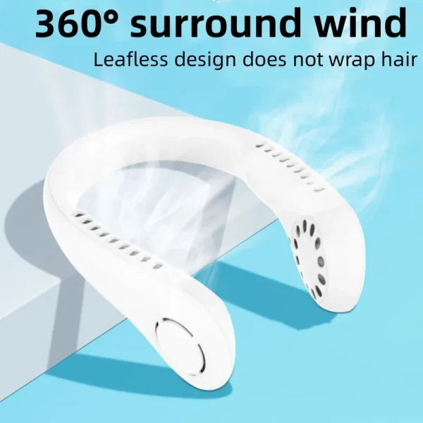 Vaneless Hanging Neck Fan | Portable Rechargeable Fan Bladeless Neck Fan