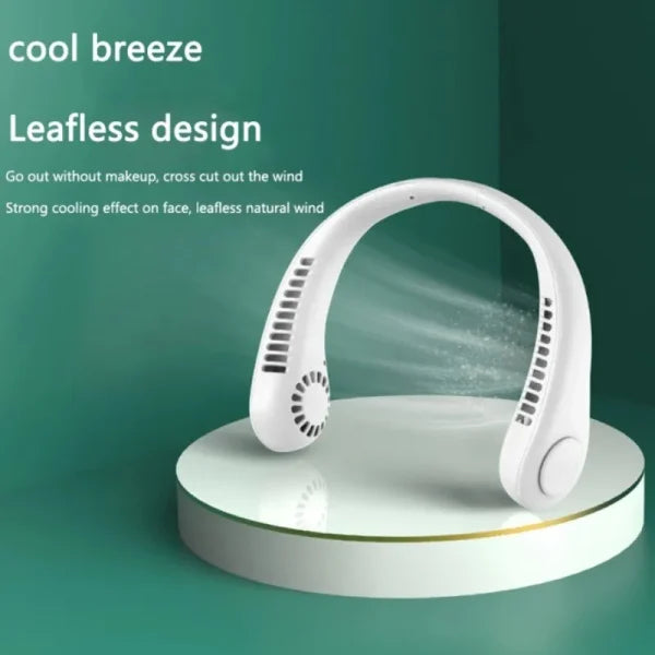 Vaneless Hanging Neck Fan | Portable Rechargeable Fan Bladeless Neck Fan